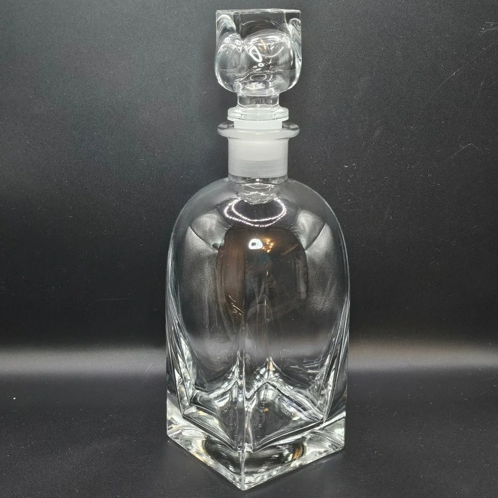 Luigi Bormioli Rossini Crystal Decanter w Stopper Whiskey Liquor Barware 9.5